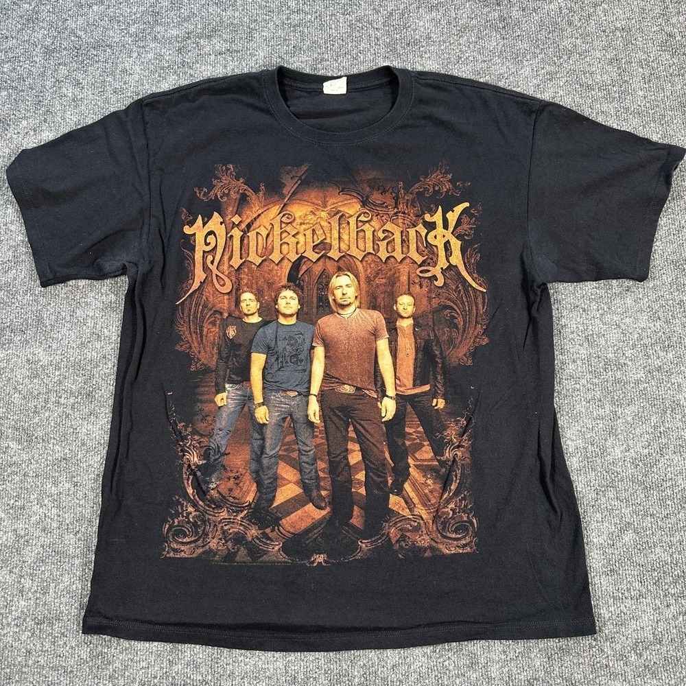 Nickelback Shirt Mens XL Black 2010 Tour Graphic Band Tee Rock Music Anvil